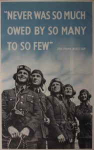 fig.4 Affiche de propagande exaltant le rôle des few, ces quelque 600 pilotes de la RAF à qui Churchill rendit hommage dans son allocution du 20 août 1940. 