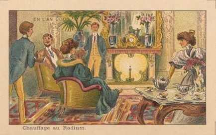 Fig. 10 « Chauffage au radium », vignette extraite de la série lithographiée « En l’an 2000 » (Paris, 1910), Gallica/BnF. © BnF